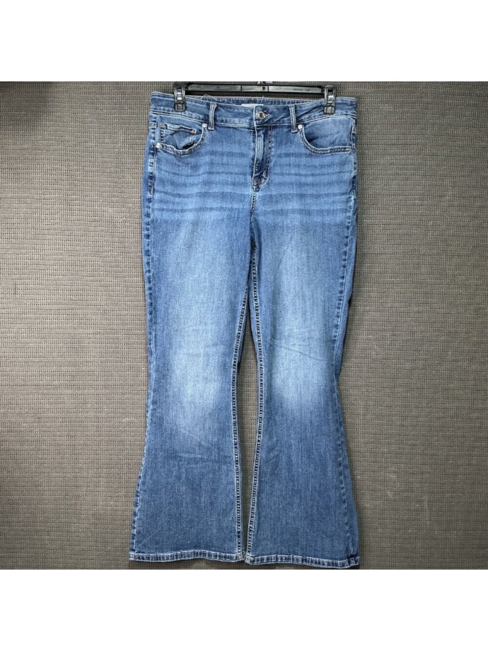 M Jeans By Maurices Woman's Size 14 Blue Classic Flare Mid Rise Denim Jeans